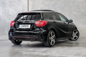 mercedes benz a250 black hatchback rear view
