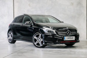 mercedes benz a250 black hatchback front view