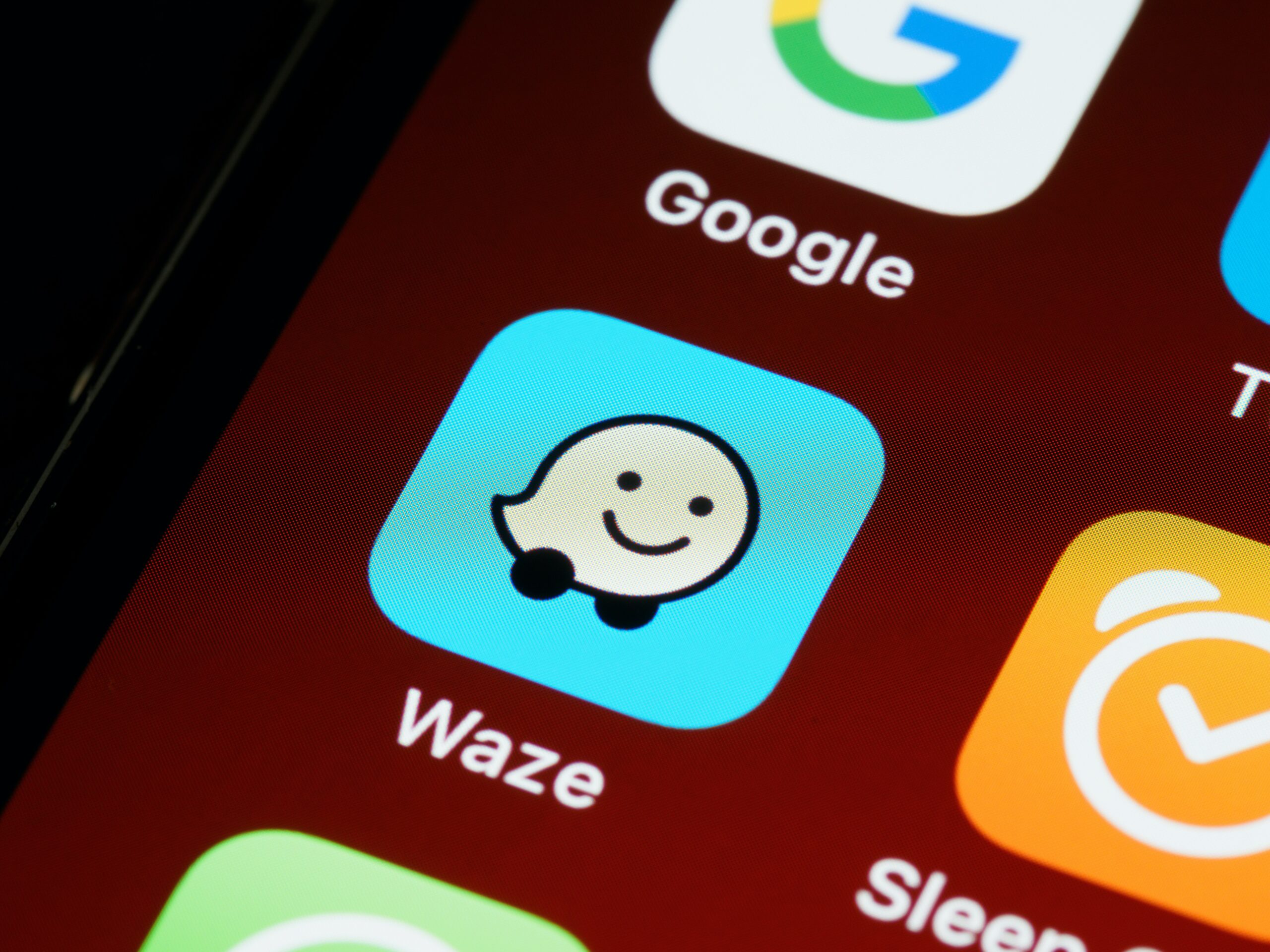 waze app on mobile screen